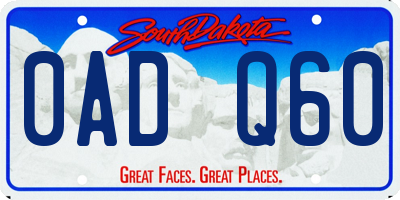 SD license plate 0ADQ60