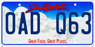 SD license plate 0ADQ63