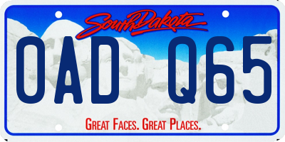 SD license plate 0ADQ65