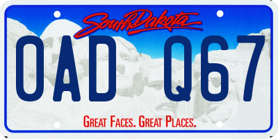 SD license plate 0ADQ67