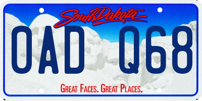 SD license plate 0ADQ68