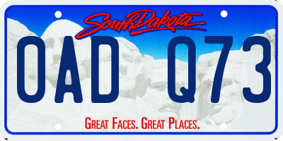 SD license plate 0ADQ73