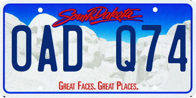 SD license plate 0ADQ74