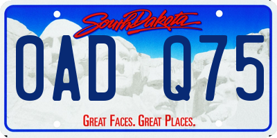 SD license plate 0ADQ75