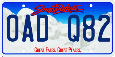 SD license plate 0ADQ82