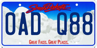 SD license plate 0ADQ88