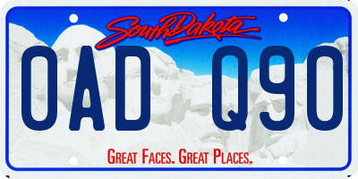 SD license plate 0ADQ90