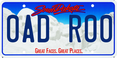 SD license plate 0ADR00