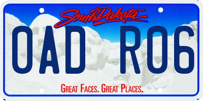 SD license plate 0ADR06