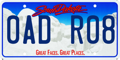 SD license plate 0ADR08