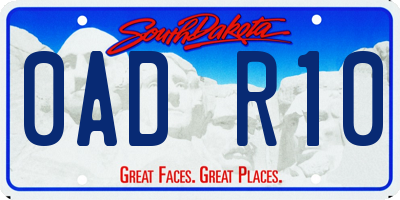 SD license plate 0ADR10