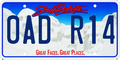 SD license plate 0ADR14