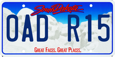 SD license plate 0ADR15