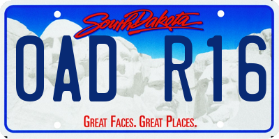 SD license plate 0ADR16