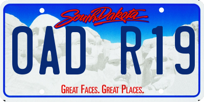 SD license plate 0ADR19