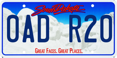 SD license plate 0ADR20