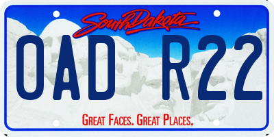 SD license plate 0ADR22