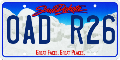 SD license plate 0ADR26