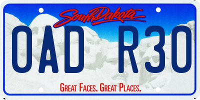 SD license plate 0ADR30