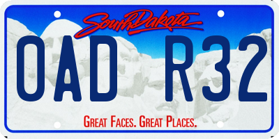 SD license plate 0ADR32