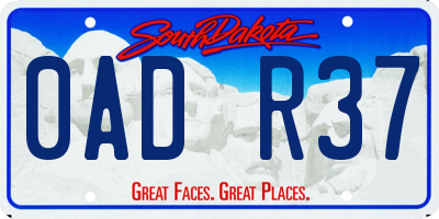 SD license plate 0ADR37