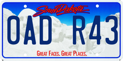 SD license plate 0ADR43