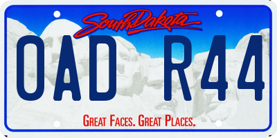 SD license plate 0ADR44