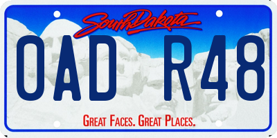 SD license plate 0ADR48