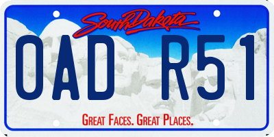 SD license plate 0ADR51