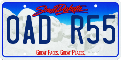 SD license plate 0ADR55