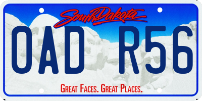 SD license plate 0ADR56