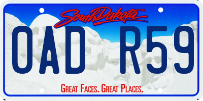 SD license plate 0ADR59