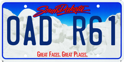 SD license plate 0ADR61