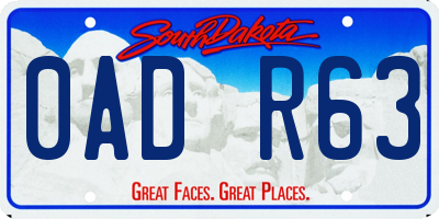 SD license plate 0ADR63