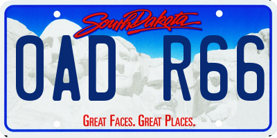 SD license plate 0ADR66