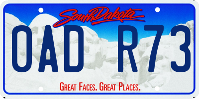 SD license plate 0ADR73