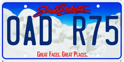 SD license plate 0ADR75