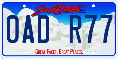 SD license plate 0ADR77