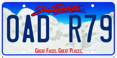 SD license plate 0ADR79