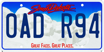 SD license plate 0ADR94