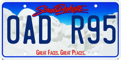 SD license plate 0ADR95