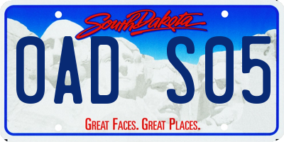 SD license plate 0ADS05