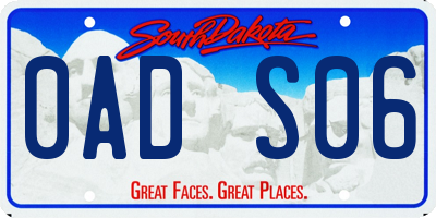 SD license plate 0ADS06