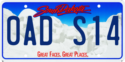 SD license plate 0ADS14