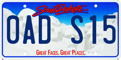 SD license plate 0ADS15