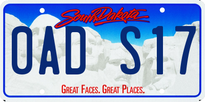 SD license plate 0ADS17