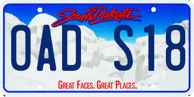 SD license plate 0ADS18