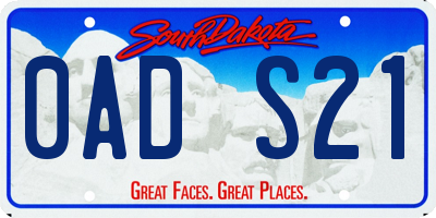 SD license plate 0ADS21