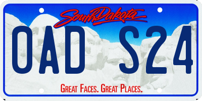 SD license plate 0ADS24