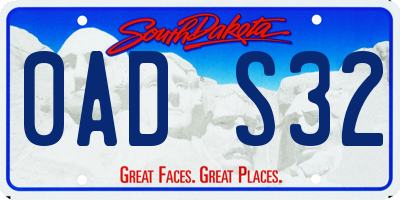 SD license plate 0ADS32